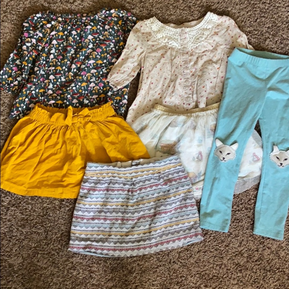 Genuine Kids Oshkosh 4T Tops Skirts Leggings Lot